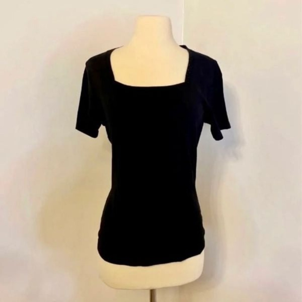 Bobbie Brooks Square Rhinestone‎ Neckline Top